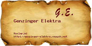 Genzinger Elektra névjegykártya
